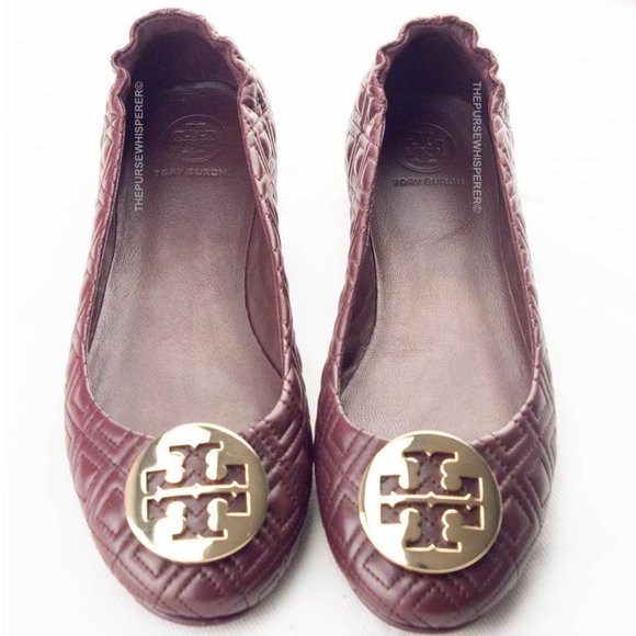 NEW! TORY BURCH QUILTED MINNIE FLATS IN MARABEC - Picture 8 of 8